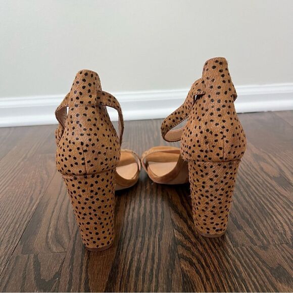 Madewell The Brooke Ankle-Strap Heels Sandal in Spot Dot Calf Hair NEW Size 8,5 - Picture 4 of 8